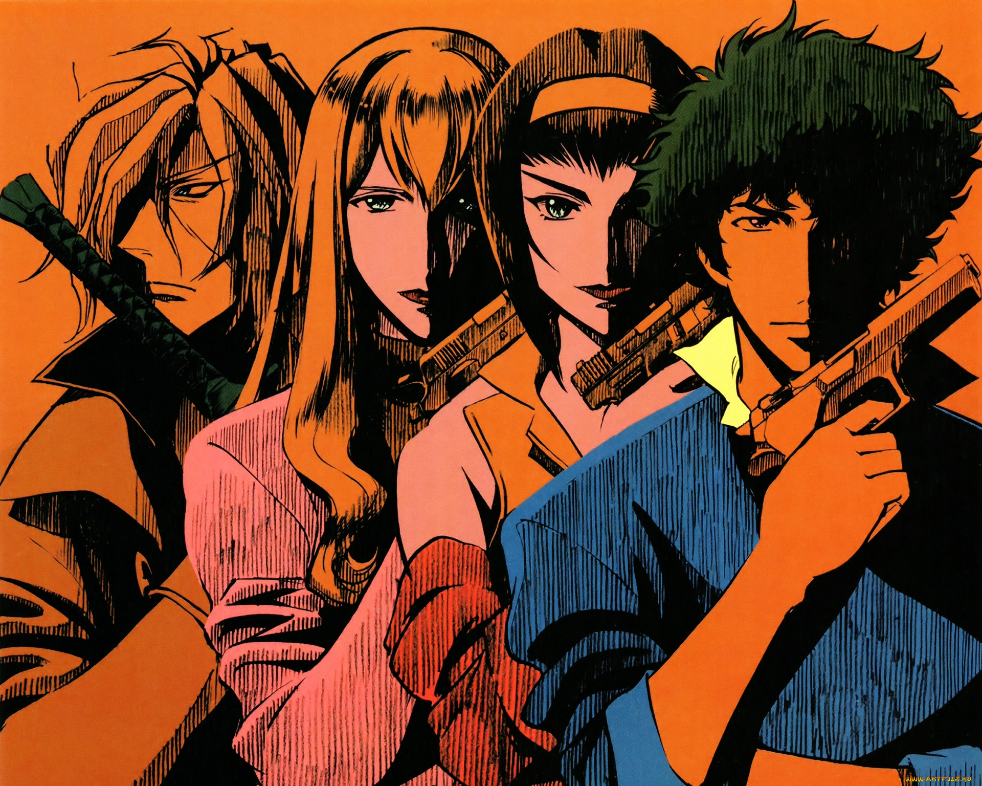 , cowboy bebop, , , , julia, vicious, spike, spiegel, faye, valentine